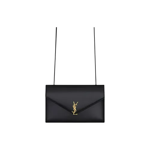 SAINT LAURENT Конверт Телячья кожа Сумка через плечо Сумка на плечо Мини Женская Черная