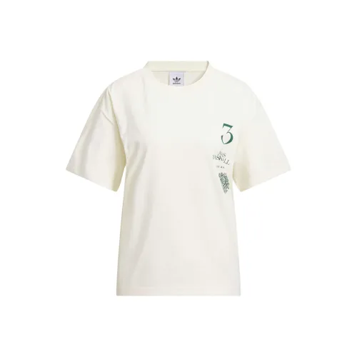 Adidas Originals LA TO The World Графический Т-शरф Унисекс Айвори Фокс Зеленый