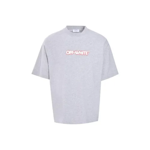 Off Белый T-Рубашка Стандартная Мужская Серого цвета