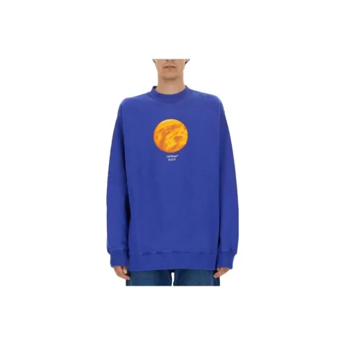 OFF Белый Свитшот Свободного кроя Мужской Синий