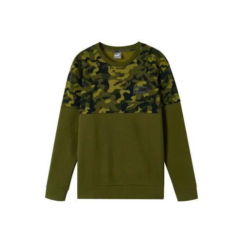 PUMA STUDIO FOUNDATION Армейский зеленый Мужские Свитшоты