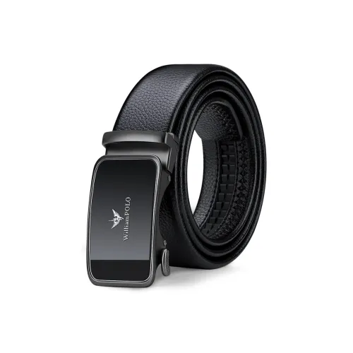 WilliamPOLO Ремни из коровьей кожи Мужские с металлической пряжкой Silver Logo 3,5 см