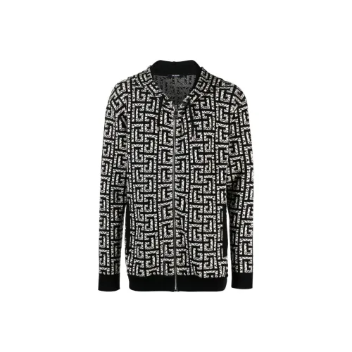 BALMAIN Черный/Белый Мужские Свитшоты
