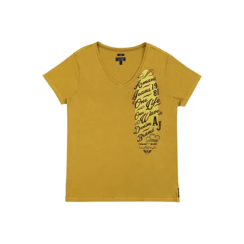 ARMANI JEANS Желтые Мужские Футболки