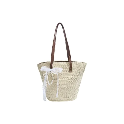 HCXK Плетеная сумка-тоут из соломы сумка через плечо женская белый коричневый