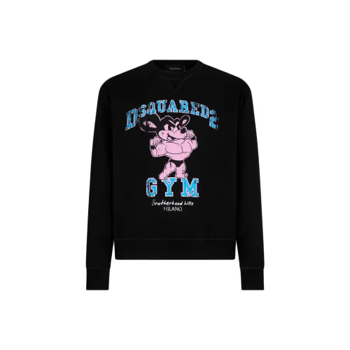 DSQUARED 2 SS24 Спортивный прохладный свитшот Crewneck худи мужской черный