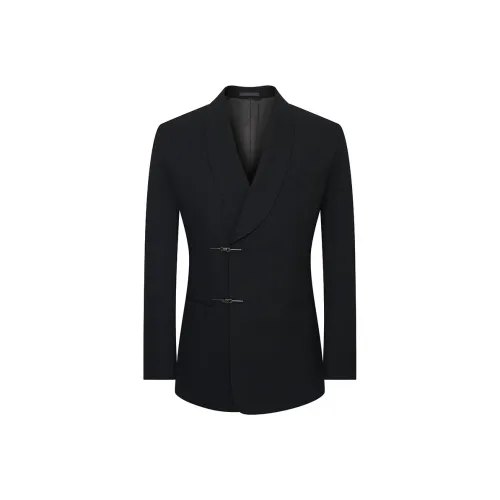 SAINT ANGELO Бизнес-костюм унисекс черный текстура глянцевое покрытие филамент одиночный топ