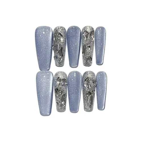 XIBI Xibei Длинный Синий Однотонный Французский