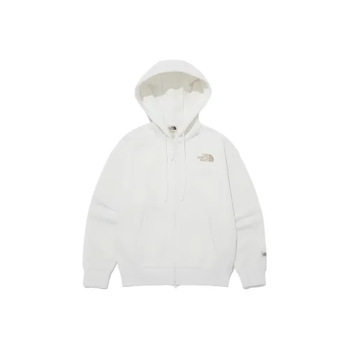 THE NORTH FACE Bonney Brushed Hooded ZIP UP Sweatshirt Unisex White