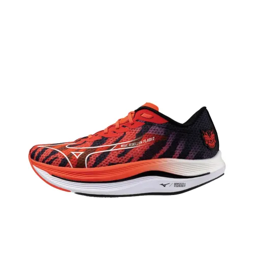 Mizuno Wave Rebellion Flash 2 Амортизаторы Shock Absorbers Низкий Топ Повседневные Беговые кроссовки Унисекс Красный Синий Черный