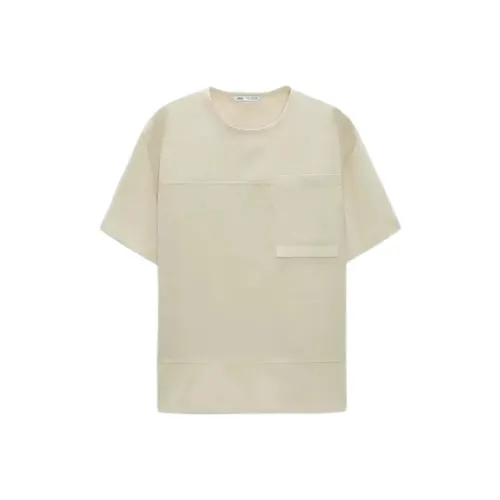ZARA Бежевые Мужские T-рубашки