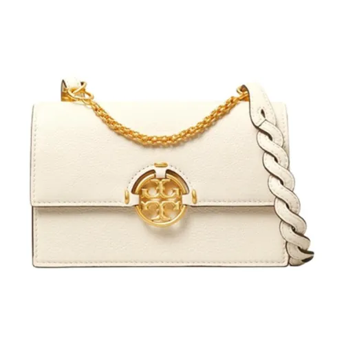 TORY BURCH Miller Коровья кожа крупнозернистая Сумка через плечо Сумка через плечо Мини Женский Кремовый Белый