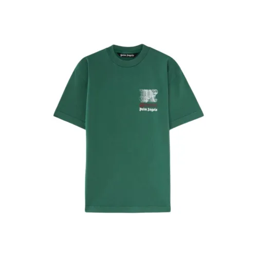PALM ANGELS MoneyGram Haas F1 Team Co Бренд Серия T Рубашка Мужская Зеленая