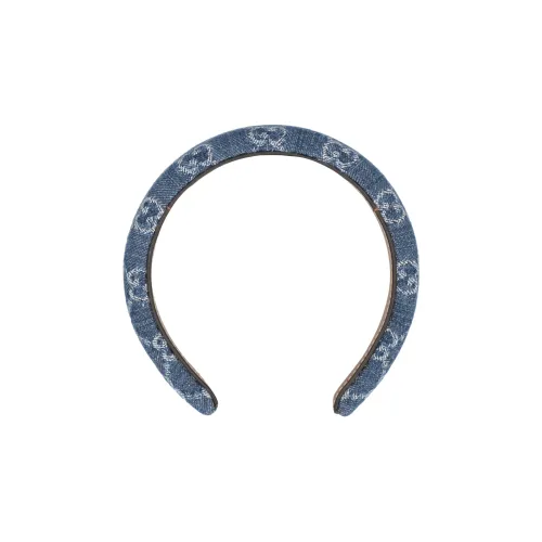 GUCCI Cotton Denim Headbands Women's Blue