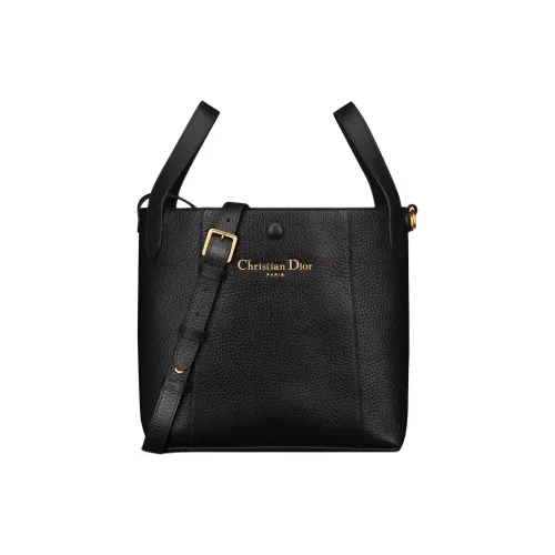 DIOR Телячья кожа Корзинка-сумка Сумка-ведро Через плечо Одно плечо Сумка Средний Женская Черная