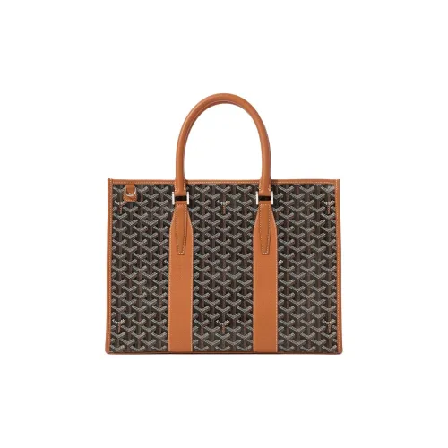 GOYARD Goyardine Холст с Chevroches Телячья кожа Доска для ноутбука Сумка через плечо Сумка Унисекс Черный Коричневый