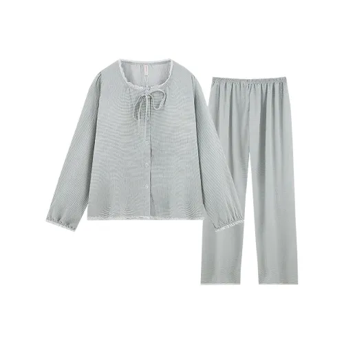 DAISONG Пижамный комплект женский DS 260 зеленый с вставками