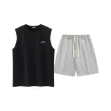 Чёрный + Фотиния Серый (Майка Комплекты Одежды)