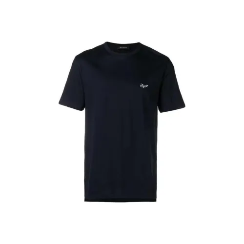 Ermenegildo Zegna Темно-синие мужские футболки T