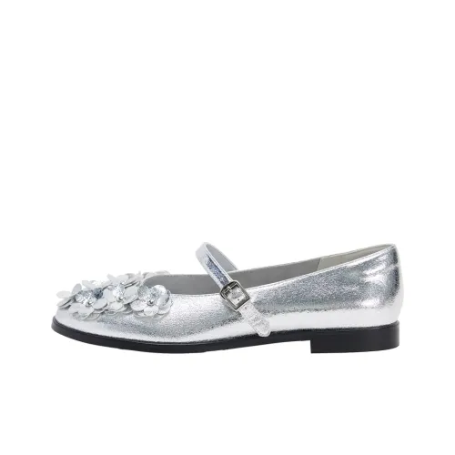 URBAN REVIVO Туфли Мэри Джейн с плоской подошвой женские серебряные