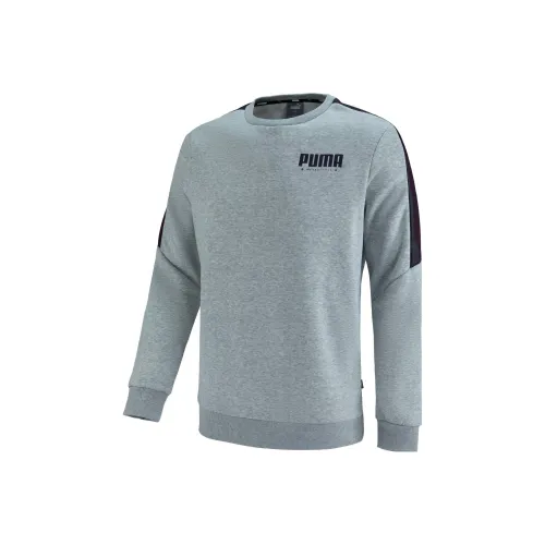 PUMA Светлый Меланжевый Серый Мужские Свитшоты