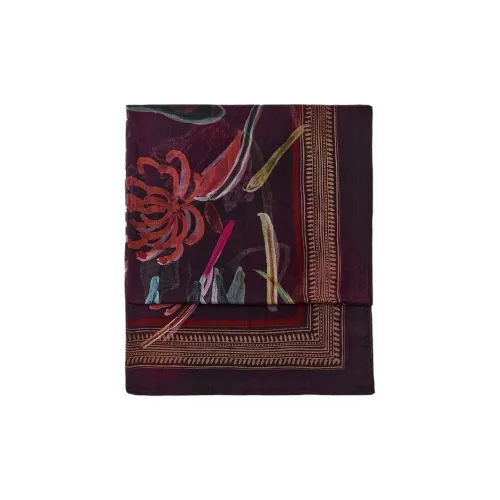 ZARA Вискоза Шелковые Шарфы Женские Бордовый