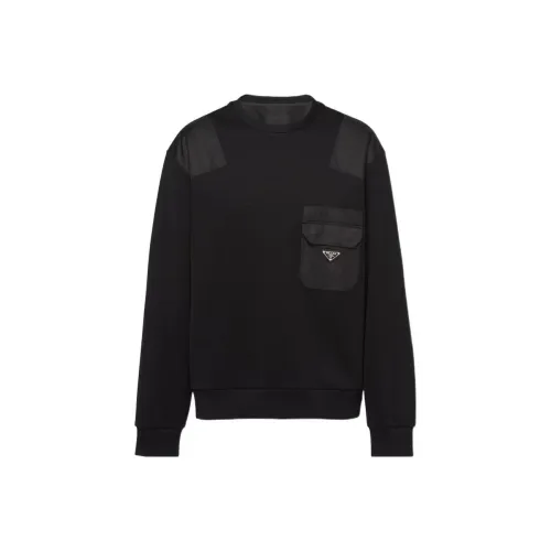 PRADA RE Нейлон Толстовка Мужской Черный