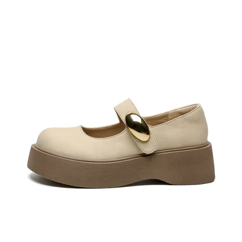 JOSINY Платформа Туфли Мэри Джейн Женские Абрикос
