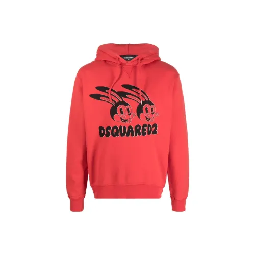 DSQUARED 2 Red Men's Sweatshirts DSQUARED 2 Красный Мужские Толстовки