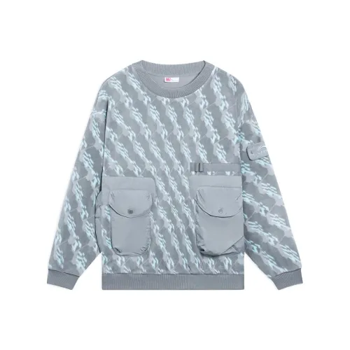 LINING Каменный серый принт унисекс толстовки