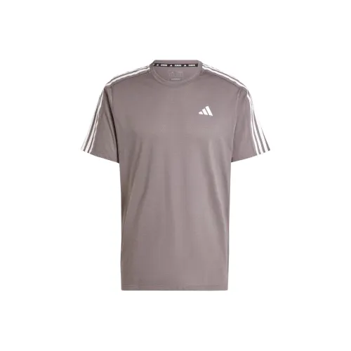 Adidas OWN THE RUN 3 STRIPES Т-Рубашка Мужская Угольно-Серый