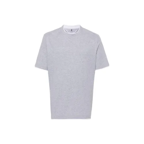 BRUNELLO CUCINELLI Серый Мужской T-Рубашки