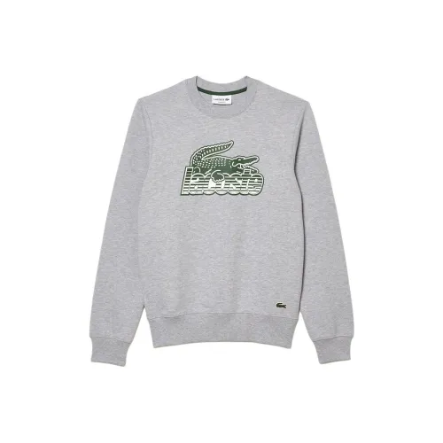 Lacoste Round Neck Unbrushed Fleece Свитшот Мужской Silver Ceramic