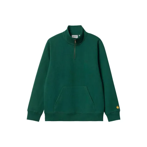 Carhartt WIP SS24 Chase Шея Zip Sweat Толстовка Мужской Зеленый