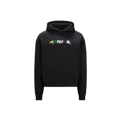 Moncler Толстовка с вышитым логотипом Свитшот Мужской Черный