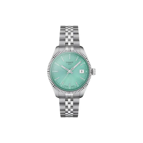 TISSOT Treasure Ring Series Кварцевый механизм Женские часы 34 мм Зеленый циферблат Корпус из нержавеющей стали Стальной ремешок