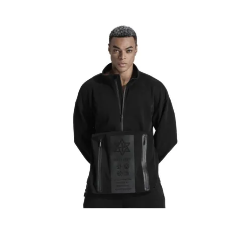 NORVINCY Модный Бренд Верхняя одежда Половина Открытая Воротник Без Капюшона Толстовка Унисекс Черный