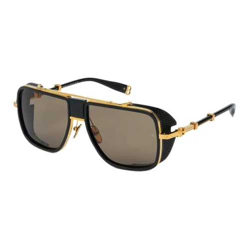 BALMAIN Титан Ацетат Металл Aviator Солнцезащитные очки Женские Коричневый