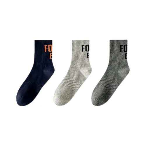 Mona Crew Socks Men's [3 Pack] Темно-синий *1 + Темно-серый Фотиния *1 + Светло-серый *1