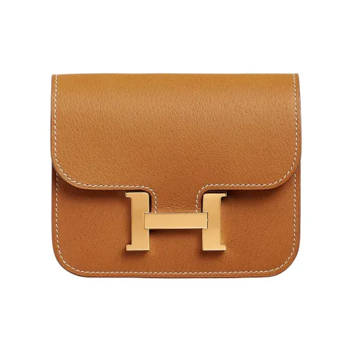 HERMES Constance Slim Кошелек из свиной кожи женский 1H цвет ириски