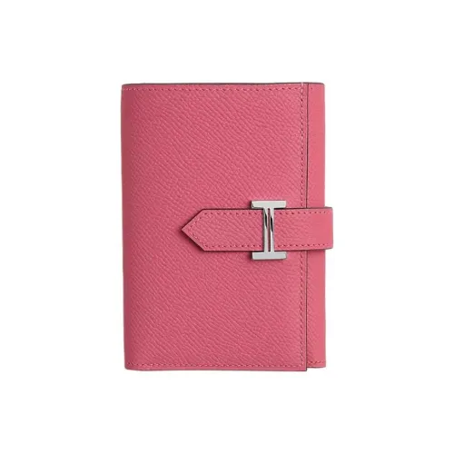 HERMES Bearn Epsom Телячья кожа Кошелек Женские 8W Розовый Azalee Новый Помада Пудра