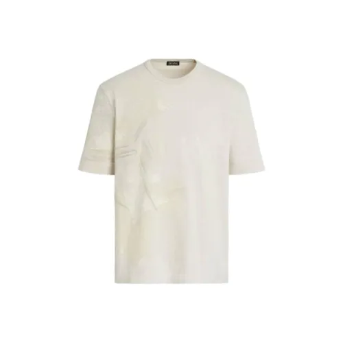 Ermenegildo Zegna Экрю Мужские T-рубашки
