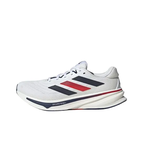 Adidas Supernova Rise 2 Нижняя юбка Устойчивая к истиранию Низкий топ Тренировочные беговые кроссовки Мужские Белый Синий Красный