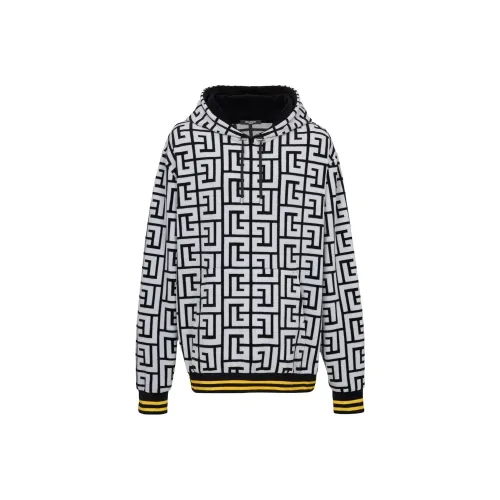 BALMAIN Черный Белый Мужской Свитшот
