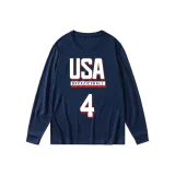 США - Рекомендуемый размер 4, с длинными рукавами, темно-синий цвет