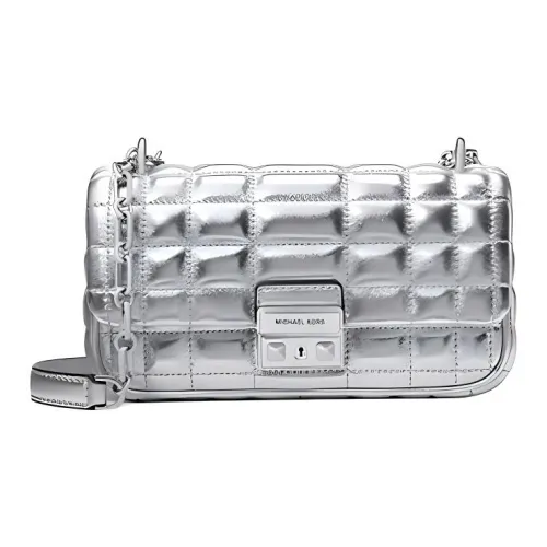MICHAEL KORS Tribeca Кожа Плечевая Сумка Маленькая Женская Серебряная