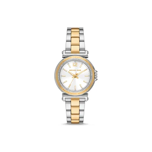 MICHAEL KORS Женские часы Кварцевый механизм Ремешок из нержавеющей стали 33 мм Белый циферблат