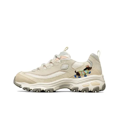 Skechers D'Lites Low Топ Толстая подошва Кроссовки Женские Бежевые