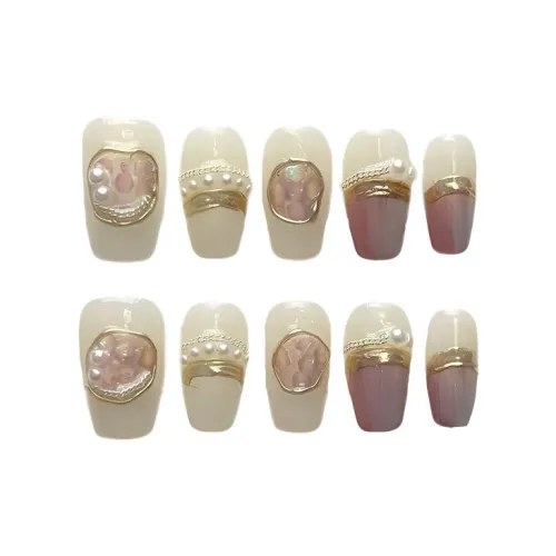 XIBI Alps False Nail Квадрат MID Длина (размер в длину) Сливочный Румяна Stain Китайский стиль