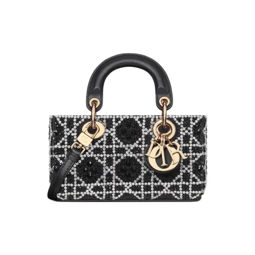 DIOR LADY D Joy Cotton One Shoulder Bag Mini Women's Black DIOR LADY D Joy Хлопок Одно Плечо Сумка Мини Женская Черная